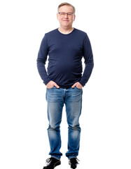 Obraz premium Generative AI. Portrait of only one Man White Background. created by AI.