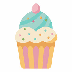 Delightful Easter Cupcake with Mini Eggs and Swirls food cook icing sweet treat 