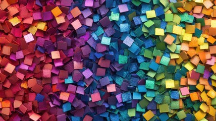 Vibrant rainbow glitter art macro view densely packed environment colorful textures for creative inspiration