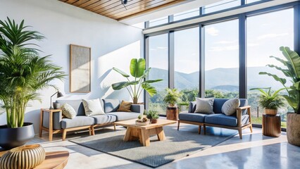 Fototapeta premium Transform your living space with a lush indoor garden a guide to greenery in urban homes