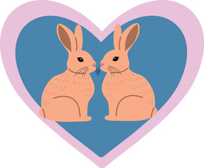Bunnies in heart