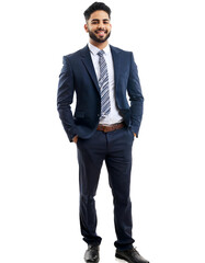 Generative AI. Portrait of only one Man White Background. created by AI.
