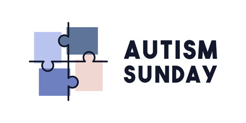 Autism Sunday. February. Flat design vector.