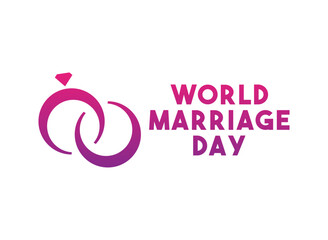 World Marriage Day. February. Gradient colors.