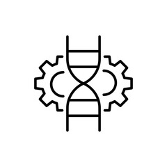 Bioengineering outline icons, minimalist vector illustration ,simple transparent graphic element .Isolated on white background