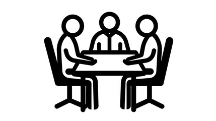 Minimalist and Stylish Meeting Icon Design Representing Discussions Planning and Idea Sharing Processes in a Simple Line Format for Business Technology and Concepts