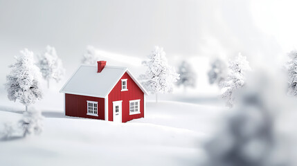 Naklejka premium House in the snow