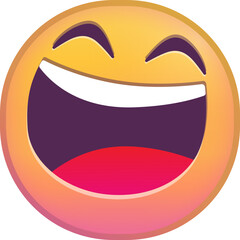 Laughing face emoji with wide open mouth and closed eyes.