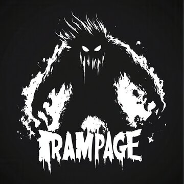 Rampaging Monster Silhouette Design