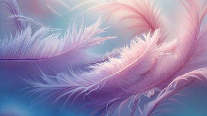 Fototapeta premium Soft pink and white feathers