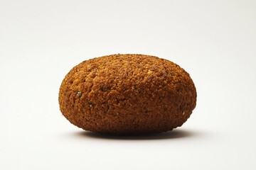 Golden Falafel Ball on a White Background Fresh Middle Eastern Cuisine and Vegan Food