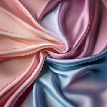 Subtle Soft Pastel Rainbow Random Color Mixed Colour Pleated Wrinkle Silk Fabric Cosmetics Cosmetic Products Makeup Fashion Texture 3D Background Screen
