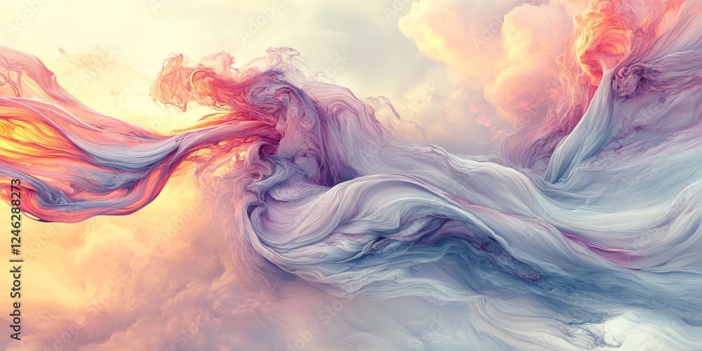 Poster color swirls, colorful abstract background with smooth flowing shapes and gradient colors