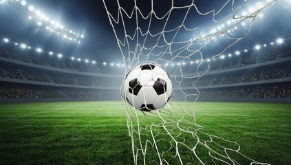 Soccer Goal Stadium Night Game Victory