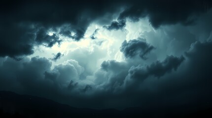 Intense dramatic weather scene with a realistic transparent cutout, grungy gradient texture and vignette overlay for depth
