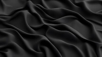 Obraz premium Black fabric, draped, soft folds, background texture, design