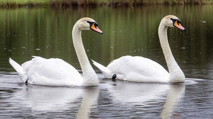 Fototapeta premium Majestic Swans on Serene Water