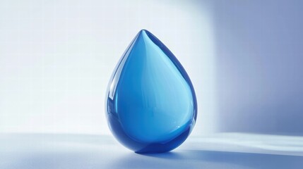 Symbolic blue droplet icon on soft gradient background
