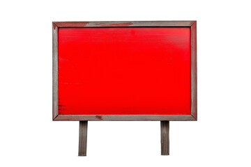 red sign on wooden frame board isolated on transparent background Remove png, Clipping Path, pen tool