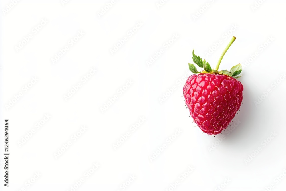 Aufkleber fresh raspberry delight isolated on white background for healthy eating and summer vibes