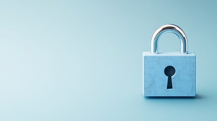 Blue Security Padlock on a Light Background Symbolizing Protection and Privacy in Digital and Physical Space