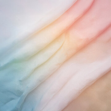 Subtle Soft Pastel Rainbow Random Color Mixed Colour Pleated Wrinkle Cotton Fabric Cosmetics Cosmetic Products Makeup Fashion Texture 3D Background Screen
