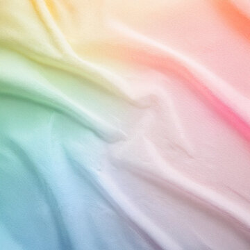 Subtle Soft Pastel Rainbow Random Color Mixed Colour Pleated Wrinkle Cotton Fabric Cosmetics Cosmetic Products Makeup Fashion Texture 3D Background Screen