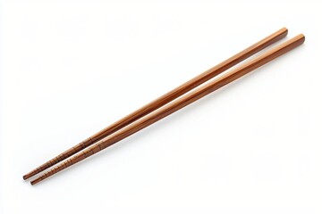 Wooden Chopsticks on White Background Asian Cuisine Utensil Traditional Oriental Food Culture