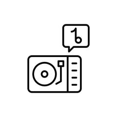 Disc jockey outline icons, minimalist vector illustration ,simple transparent graphic element .Isolated on white background