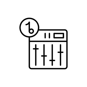 black audio mixer with music note clip art preview