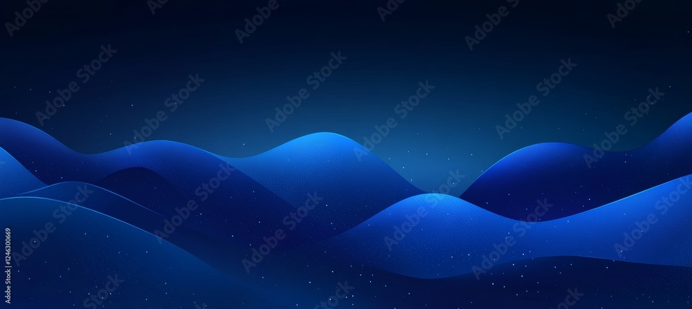 Poster abstract flowing blue forms with soft highlights abstract background smooth vector art piece