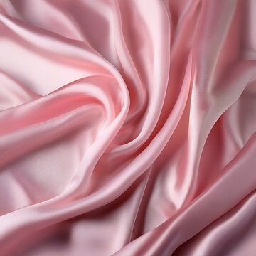 Subtle Soft Pastel Pink Color Mixed Colour Pleated Wrinkle Silk Fabric Cosmetics Cosmetic Products Makeup Fashion Texture 3D Background Screen