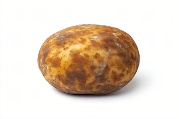 Fototapeta premium Single Fresh Organic Potato Isolated on White Background in Studio Setting Close Up View