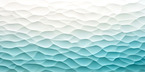 Mint Aqua Ombre Waves Abstract 3D Minimal Background in Pastel, Elegant Monochrome Design