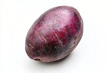 Fresh organic beet root on white background showcasing vibrant color and natural texture