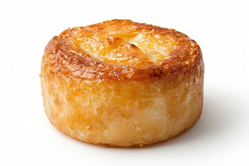 Delicious Golden Tart Tatin Pastry on White Background Sweet Dessert Ready to Eat Delightful Food