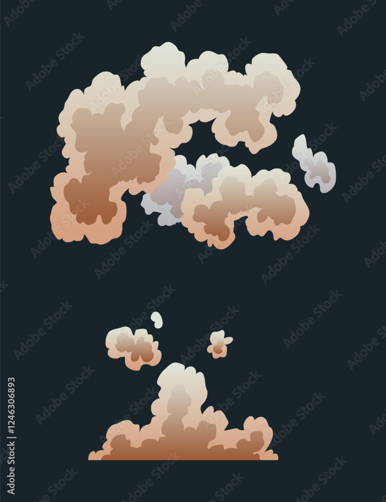 Poster explosion animation. animation for game of the explosion effect. cartoon animation for game. explodi