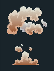 Explosion animation. Animation for game of the explosion effect. Cartoon animation for game. Exploding effect. Hand drawn vector illustration