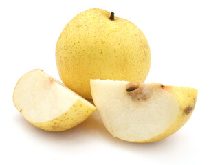 Comice Pear Isolated On White Background - stock photo
