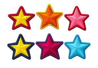 Fototapeta premium Colorful star shapes in a variety of vibrant colors. Perfect for decorations, crafts, or educational projects. 