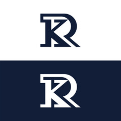 Minimalist KR letter logo.