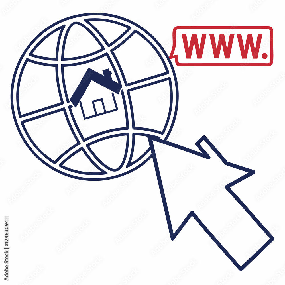 Poster click to go to online website or internet flat vector icon for apps and websites