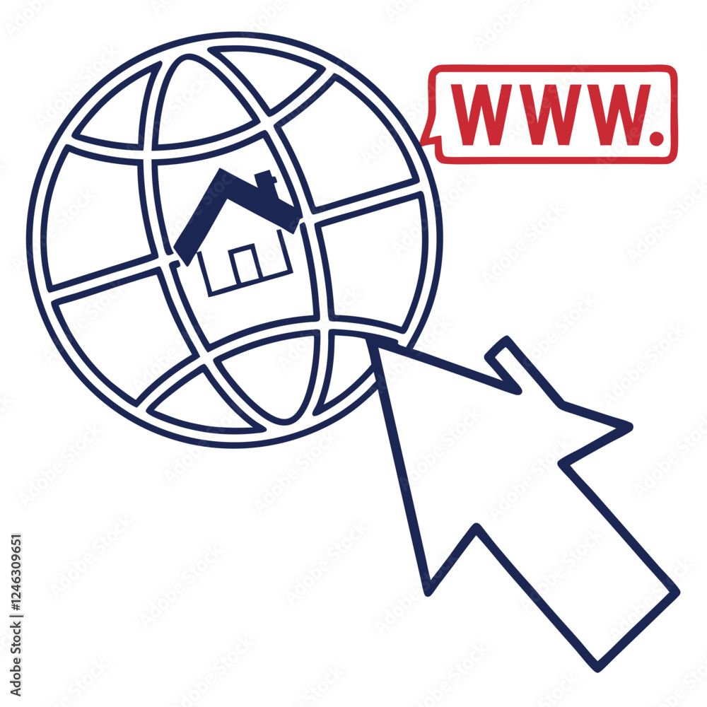 Poster click to go to online website or internet flat vector icon for apps and websites