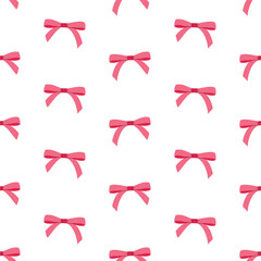 Vector seamless pattern with ribbon bow