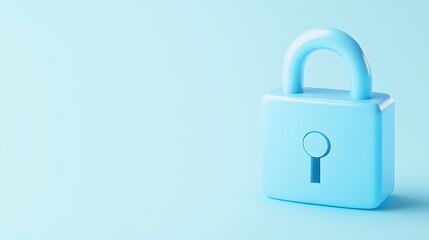 Light Blue Plastic Padlock on Soft Background for Security Concept, Protection, and Safety Illustration