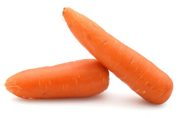 There are carrots on a white background - stock photo
