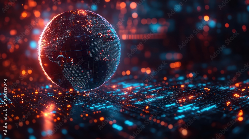 Poster global network: a futuristic visualization of interconnected world