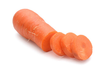 There are carrots on a white background - stock photo
