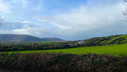 landscape with vineyard and blue sky