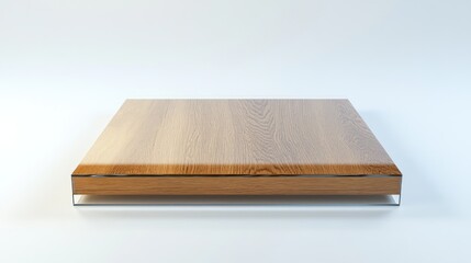 Wooden Table with Glass Base